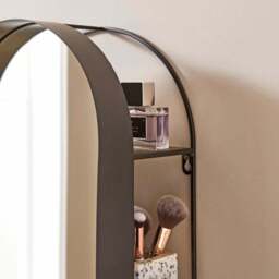 New York Arched Full Length Wall Mirror with Shelves - thumbnail 2