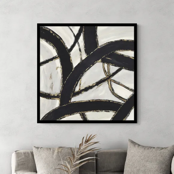 Gold Metal Abstract Framed Print - image 1