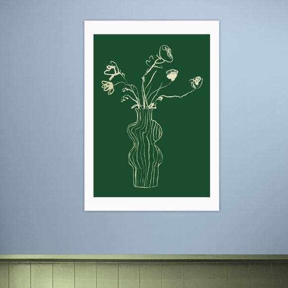 East End Prints Roses on Green Print - image 1