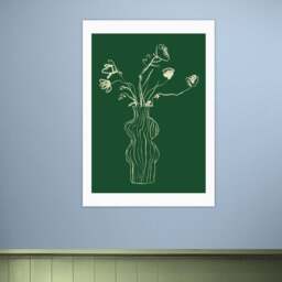 East End Prints Roses on Green Print - thumbnail 1