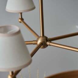 Vogue Javier 5 Light Adjustable Pendant Light with White Vintage Lamp Shades - thumbnail 3