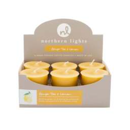 Northern Lights Set of 6 Ginger Tea and Lemon Votive Candles - thumbnail 1