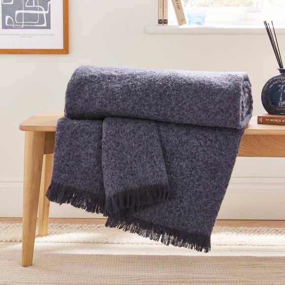 Ridley Marl Faux Mohair Throw Blanket 235cm x 235cm - image 1
