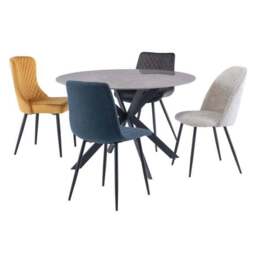 Talia 4 Seater Round 4 Seater Dining Table, Sintered Stone - thumbnail 3
