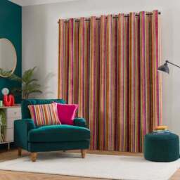 Aliyah Stripe Eyelet Curtains - thumbnail 4
