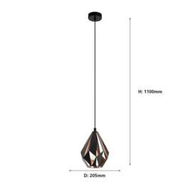 EGLO Carlton Art Deco Adjustable Pendant Light - thumbnail 4