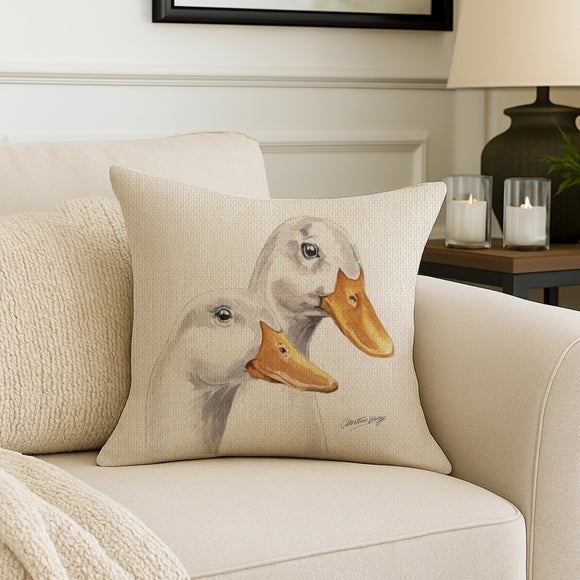 Christine Varley Ducks Square Cushion - image 1