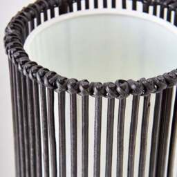 Alec Natural Cane Black Floor Lamp - thumbnail 4
