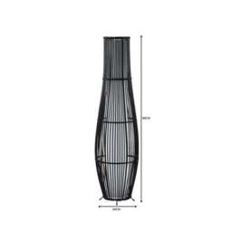 Alec Natural Cane Black Floor Lamp - thumbnail 6