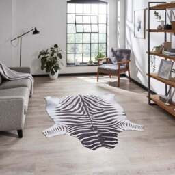 Faux Zebra Print Rug - thumbnail 2