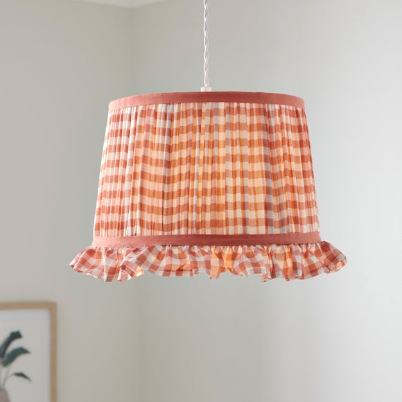 Carys Frilled Gingham Drum Lamp Shade - image 1