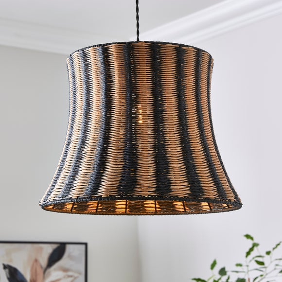 Khyra Striped Rattan Easy Fit Pendant Shade - image 1