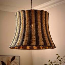 Khyra Striped Rattan Easy Fit Pendant Shade - thumbnail 2
