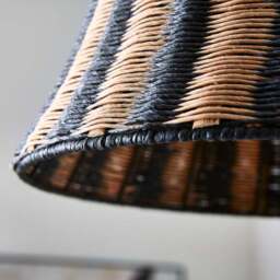 Khyra Striped Rattan Easy Fit Pendant Shade - thumbnail 3