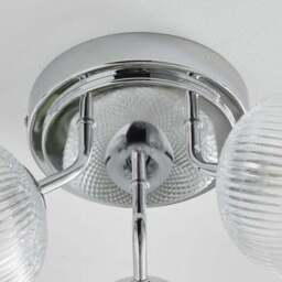 Cassia Ribbed 3 Light Semi Flush Ceiling Light - thumbnail 4