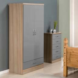 Nevada Double 1 Drawer Wardrobe - thumbnail 1