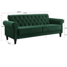 Greta Velvet 3 Seater Sofa - thumbnail 6
