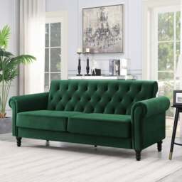 Greta Velvet 3 Seater Sofa - thumbnail 1