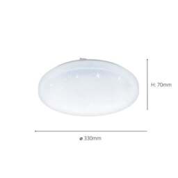 EGLO Frania-S LED Rounded Crystal Effect Flush Wall and Ceiling Light - thumbnail 2