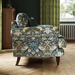 Jolene William Morris Strawberry Thief Print Velvet Snuggle Chair - thumbnail 2
