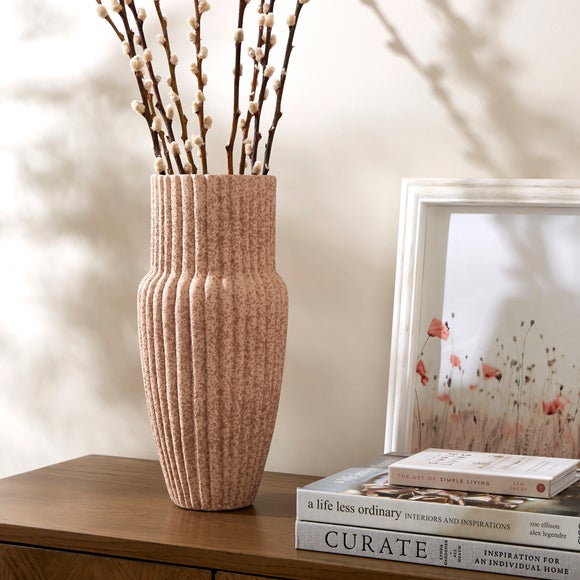 Ribbed Stone Vase - image 1