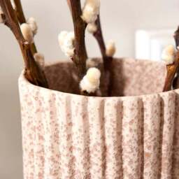 Ribbed Stone Vase - thumbnail 2