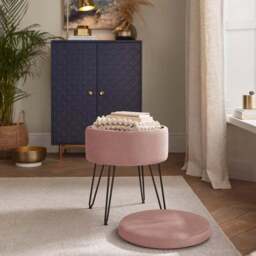 Avery Velvet Storage Footstool - thumbnail 3