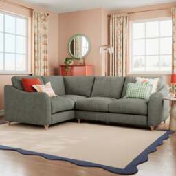 Hattie Tonal Plush Chenille Corner Sofa - thumbnail 1