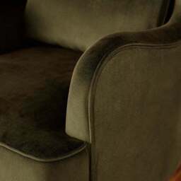 Leo Velvet High Back Winged Armchair - thumbnail 4