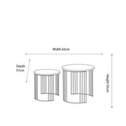Pacific Atri Set of 2 Nest of Side Tables, Light Wood Effect - thumbnail 4