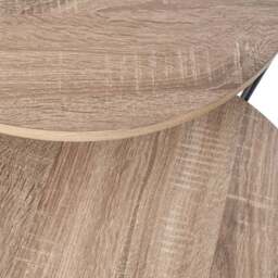 Pacific Atri Set of 2 Nest of Side Tables, Light Wood Effect - thumbnail 3