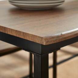 Ronan 4 Seater Wave Edge Dining Table and Bench Set - thumbnail 3