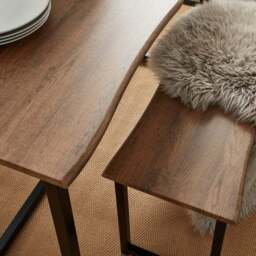 Ronan 4 Seater Wave Edge Dining Table and Bench Set - thumbnail 5