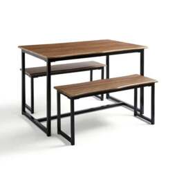 Ronan 4 Seater Wave Edge Dining Table and Bench Set - thumbnail 6