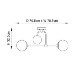 Vogue Newton 4 Light Semi Flush Ceiling Light - thumbnail 5