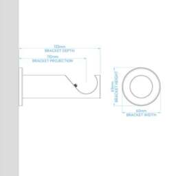 Stepped Stud Fixed Metal Curtain Pole with Rings - thumbnail 5