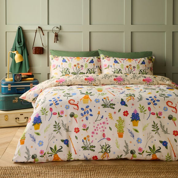 Harry Potter Herbology 100% Cotton Reversible Duvet Cover and Pillowcase Set
