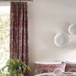 "Palais Multicoloured Pencil Pleat Curtain 66"" x 72""" - thumbnail 3