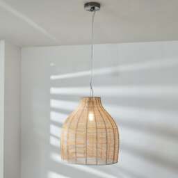 Caswell Rattan Cloche Easy Fit Pendant Shade - thumbnail 1
