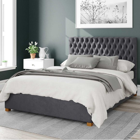 Monroe Plush Velvet Ottoman Bed Frame - image 1