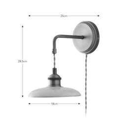 Churchgate Fawsley Fern Industrial Plug In Wall Light - thumbnail 6