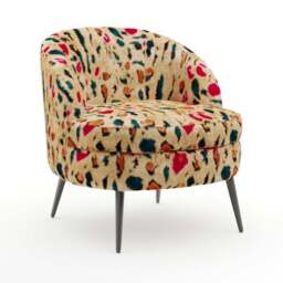 Marcie Bright Leopard Print Faux Fur Cocktail Chair - thumbnail 6
