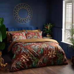 Wylder Aranya Velvet Duvet Cover & Pillowcase Set, Rust - thumbnail 6