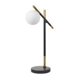Wanda White Orb and Black Metal Table Lamp - thumbnail 3