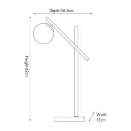 Wanda White Orb and Black Metal Table Lamp - thumbnail 6