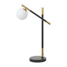 Wanda White Orb and Black Metal Table Lamp - thumbnail 2