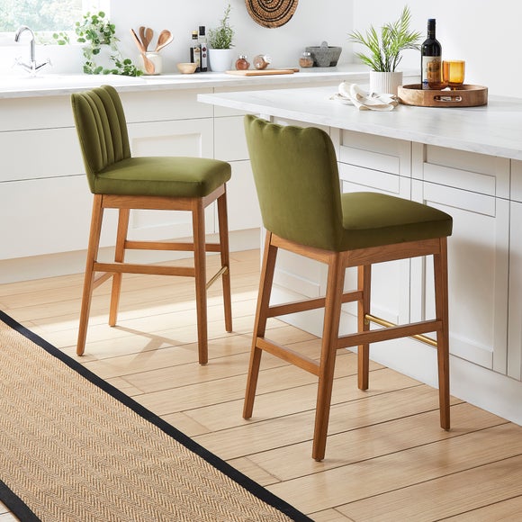 Delilah Bar Stool, Velvet - image 1