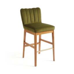 Delilah Bar Stool, Velvet - thumbnail 5