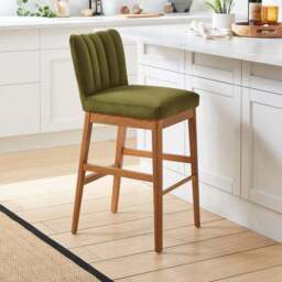 Delilah Bar Stool, Velvet - thumbnail 2
