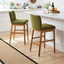 Delilah Bar Stool, Velvet - thumbnail 1